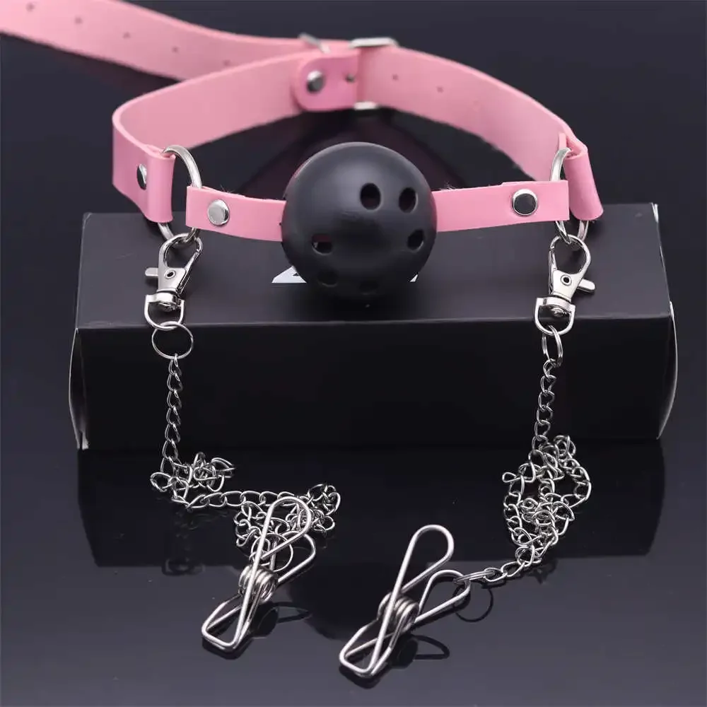 カップル向け大人向けゲーム、いちゃつくセックスグッズ、おもちゃ、ボールマウスギャグ、オーラルフィクシオンマウス、PUレザー製ロールプレイ用スレイブ