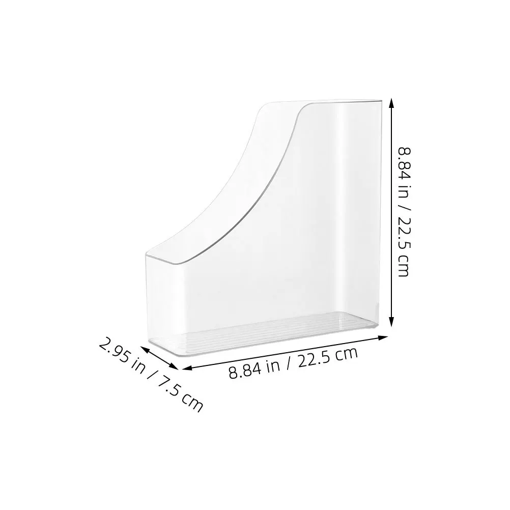 Transparent Acrylic Magazine File Holder Vertical File Organizer Clear Document Storage for Office Home School Desk