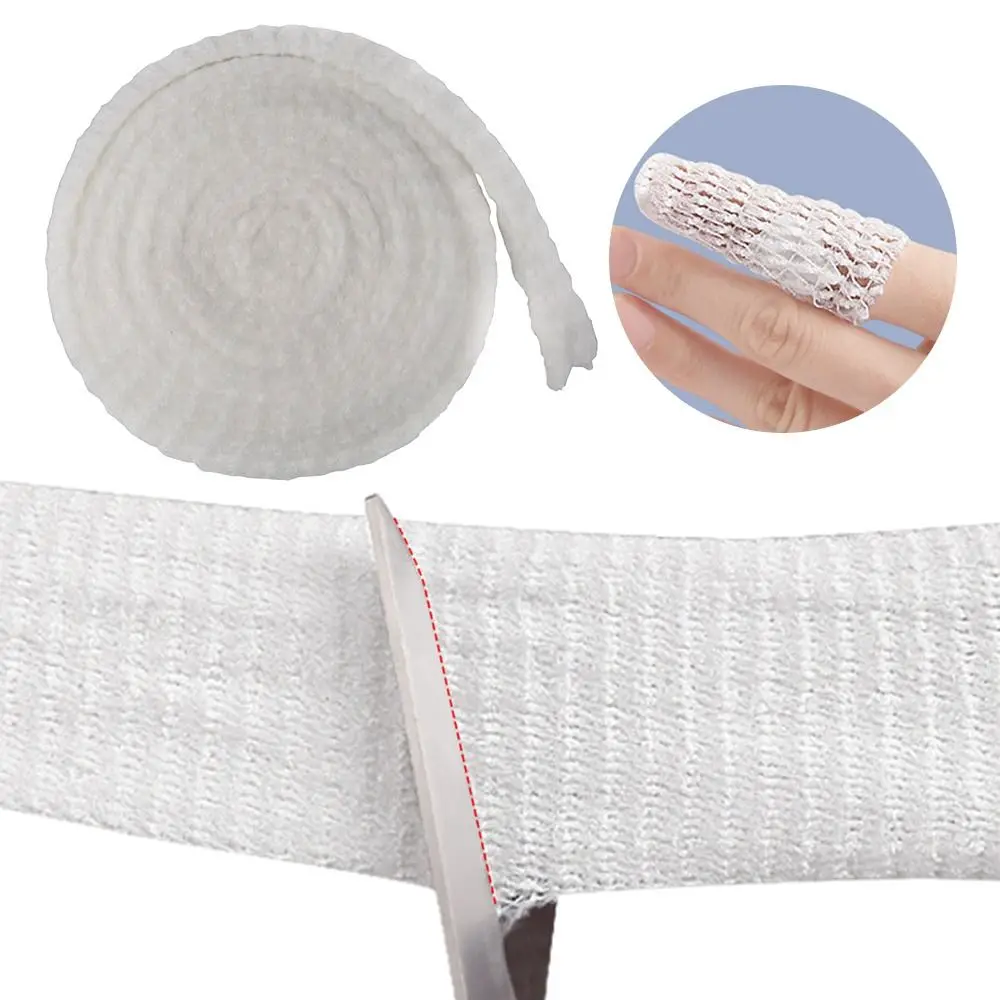 Bandage Tubulaire en Maille Respirante de 2m de Long, de Forme Cylindrique, Blanc, pour Plaie artificiel astique