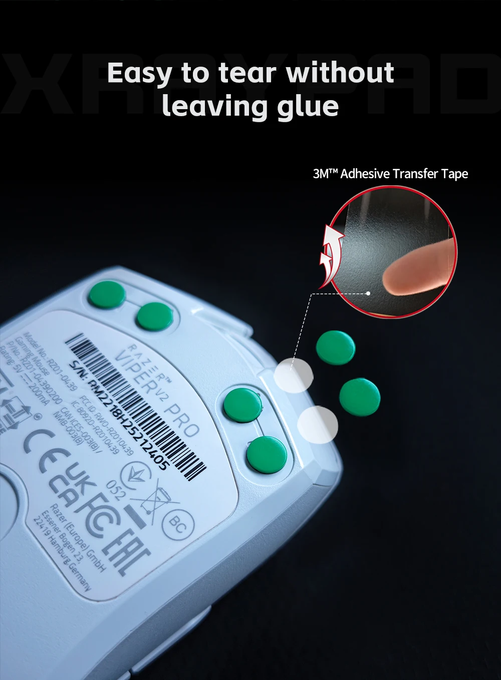 X-Raypad Jade Air Mouse Skates – Ciche i szybkie — zdjęcie produktu 6