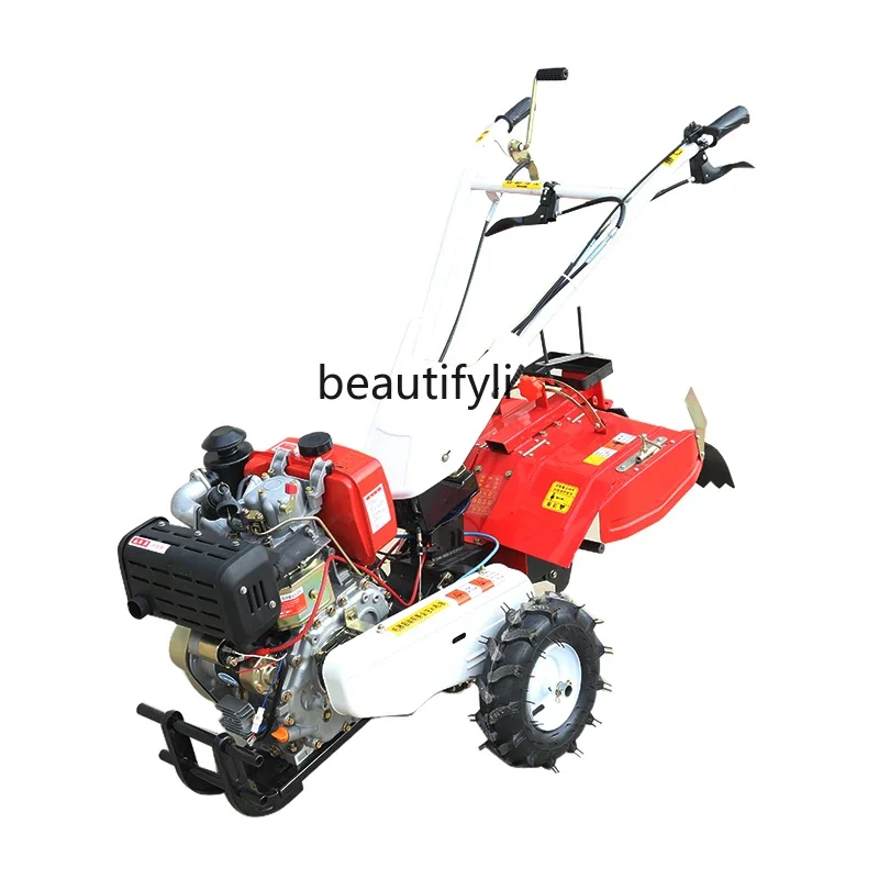 

Four-wheel drive micro-tillage gasoline and diesel rotary tillage agricultural ditch walking tractor high horsepower