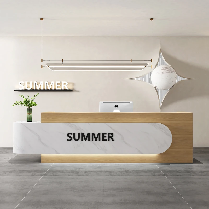 Boutique réception comptoir de réception luxe classique affaires bureaux de réception Salon de beauté Mostrador réception mobilier de bureau