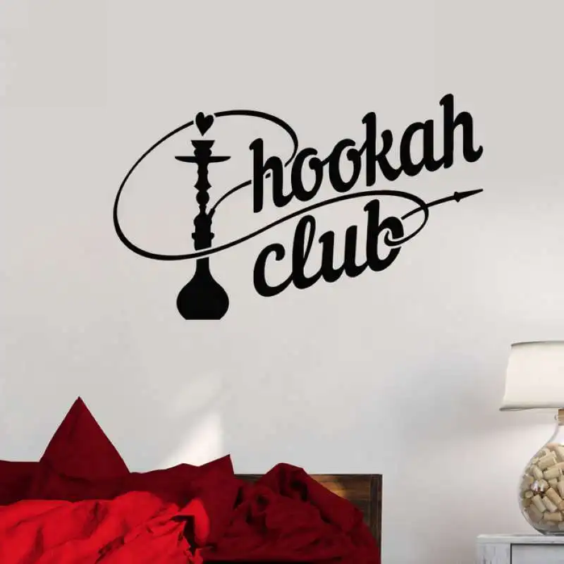 Hookah Shop Decal Wall Decal Shisha Smoking Smoke Arabic Vinyl Stickers Art Mural Shisha Wall Sticker 