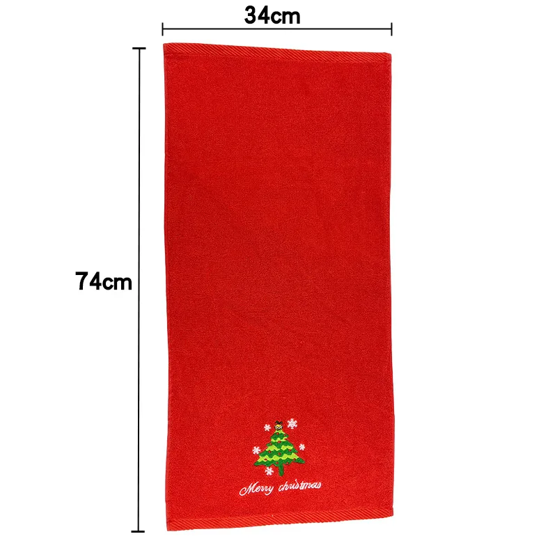 Red Santa Claus New Year Gift Xmas Hand Face Towel Christmas Kitchen Tea Towel Home Towels Bathroom Washing Cloth Man Woman Gym