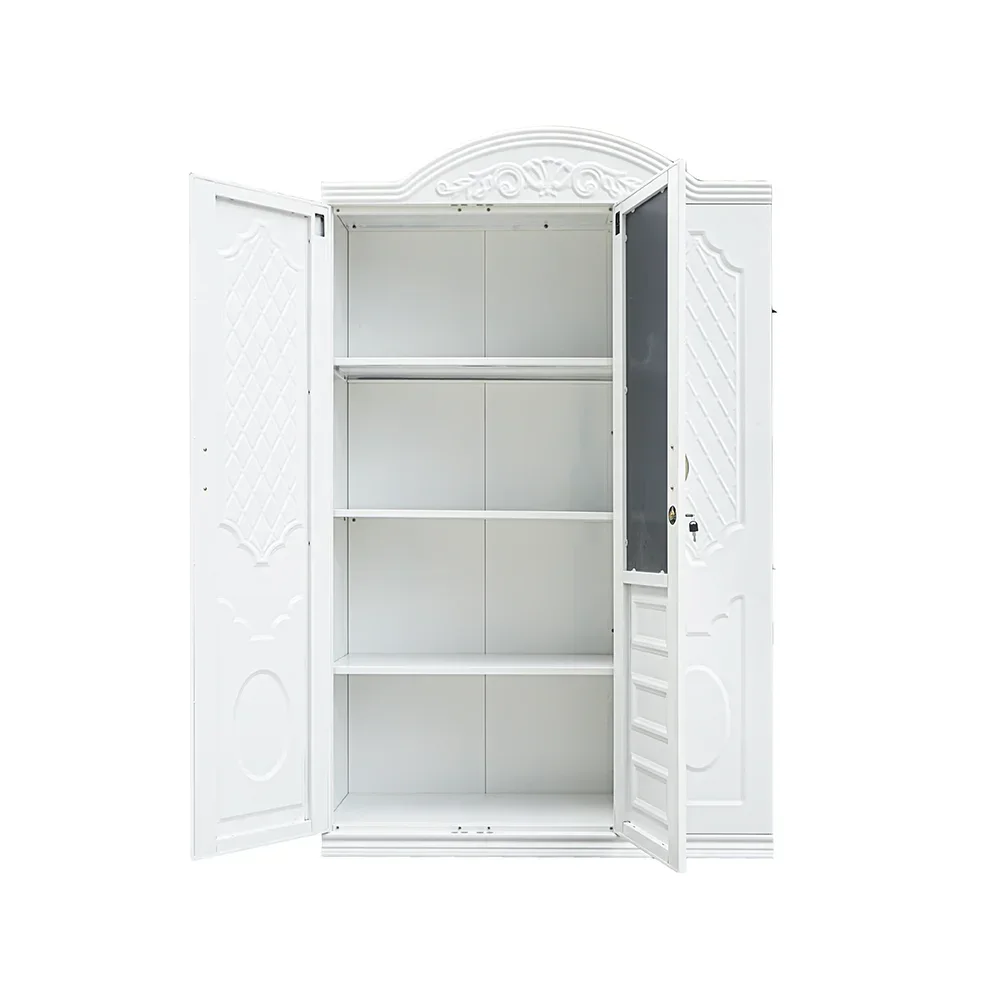

A Style Home Furniture Steel Wardrobe 3 Doors Muilt-founction Bedroom Metal Steel Indian Wardrobe Cabinet Modern