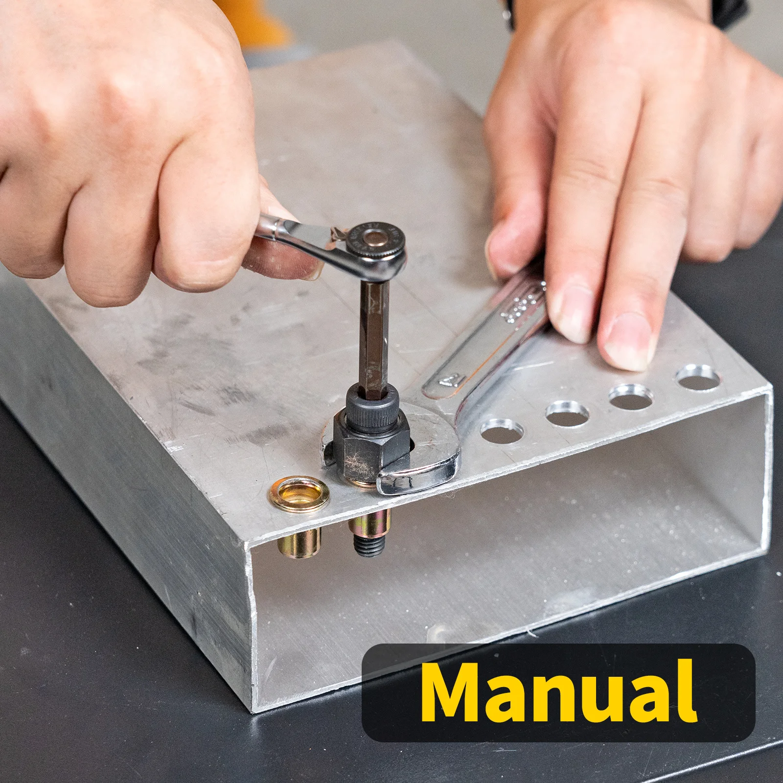 Manual rivet nut tool - Anti-slip handle, suitable for right-hand thread rivets in automotive, mechanical and furniture assembly