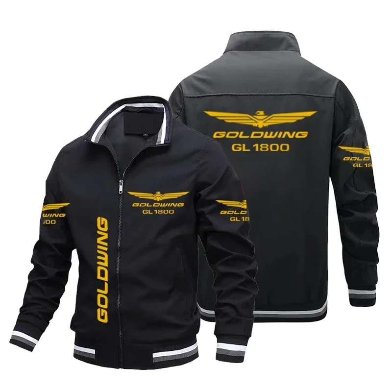 

Honda Motorcycle Gold Wing GL1800 Print Jacket Biker Racing Team Custom Bomber Jacket Oversized Windbreaker Honda Men Clothing