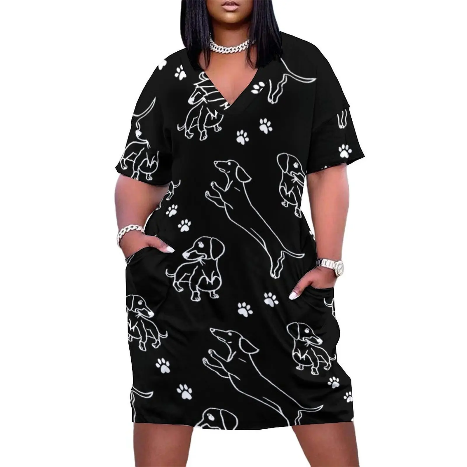 

Black Daschund Loose Pocket Dress dress dresses for special events loose women's dress women's fashion dresses