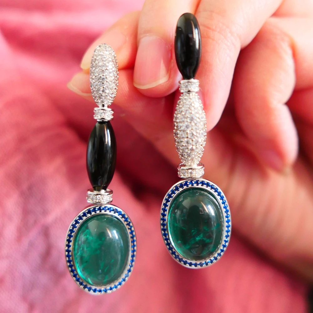 kqdance-luxury-black-resin-zirconia-big-egg-cut-emerald-green-pearl-long-drop-earrings-with-925-silver-needle-jewelry-woman