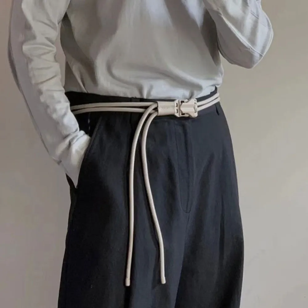

Fashion Thin Cargo Pants Rope Belt Casual Tie Up Rope Waistband Unique Simple Men Waist Belt Dress Jeans