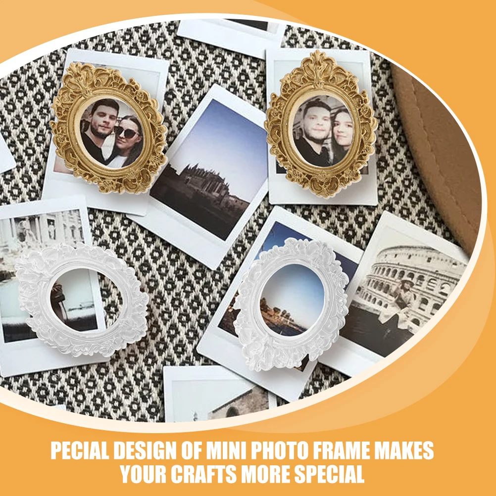 12 mini cadres photo en résine, style vintage, bricolage, petits cadres décoratifs pour l'affichage à la maison ou au bureau