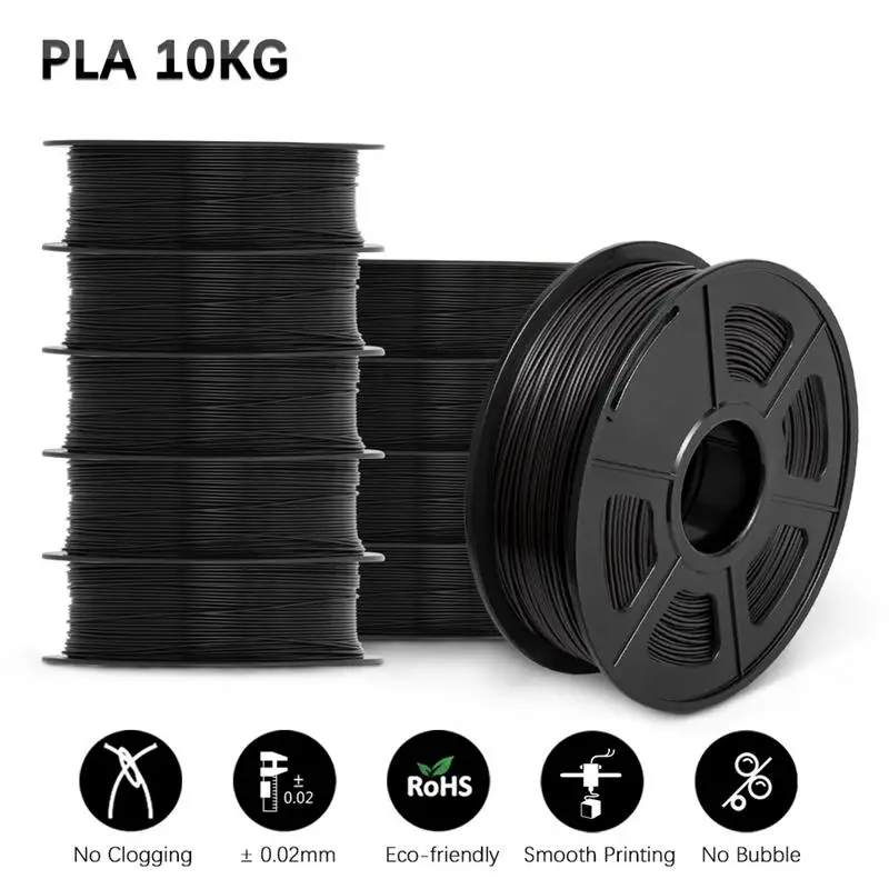 3D 프린터 및 3D 펜용 3D 필라멘트, 깔끔한 감김, 10kg 3D PLA/PETG/PLA PLUS/클리어 필라멘트, 1.75mm 10 롤 1kg 