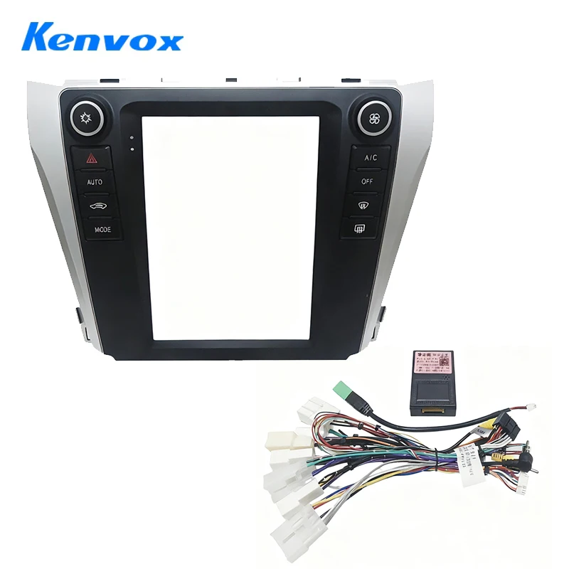 

Kenvox 9,7-дюймовый автомобильный радиоприемник Tesla с вертикальным экраном, лицевая рамка для Toyota 2012-2016 Camry Dash Kit, адаптер жгута проводов панели