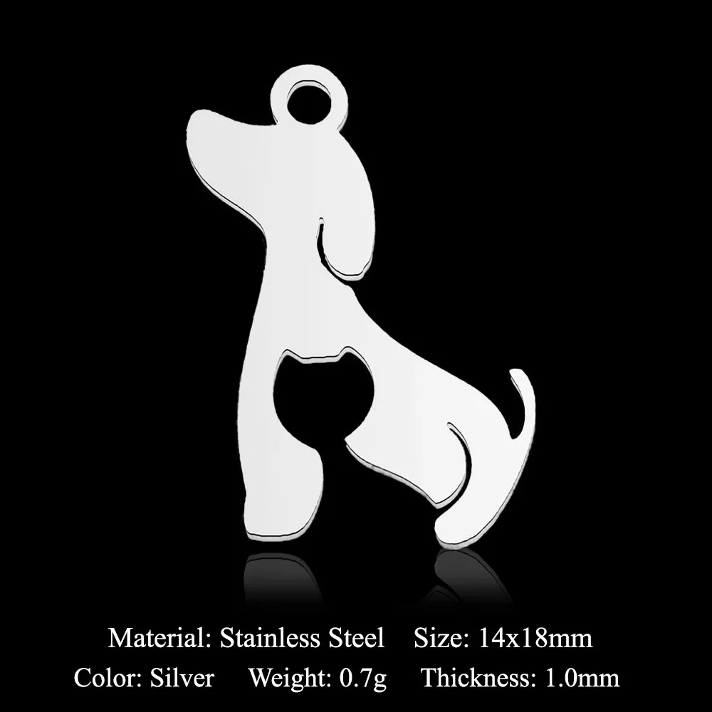 10pcs/lot 316 Stainless Steel Dog Bee Africa Map Ghost DIY Charm Pendant for Necklace Making Wholesale Waterproof