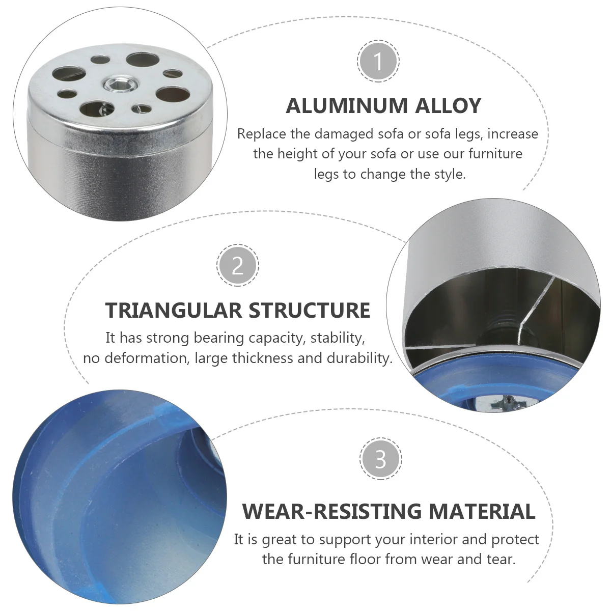 4Pcs Cabinet Legs Aluminum Alloy Furniture Feet Adjustable Height Sofa Table Bed Support Heavy Duty Non-Slip Floor Protector