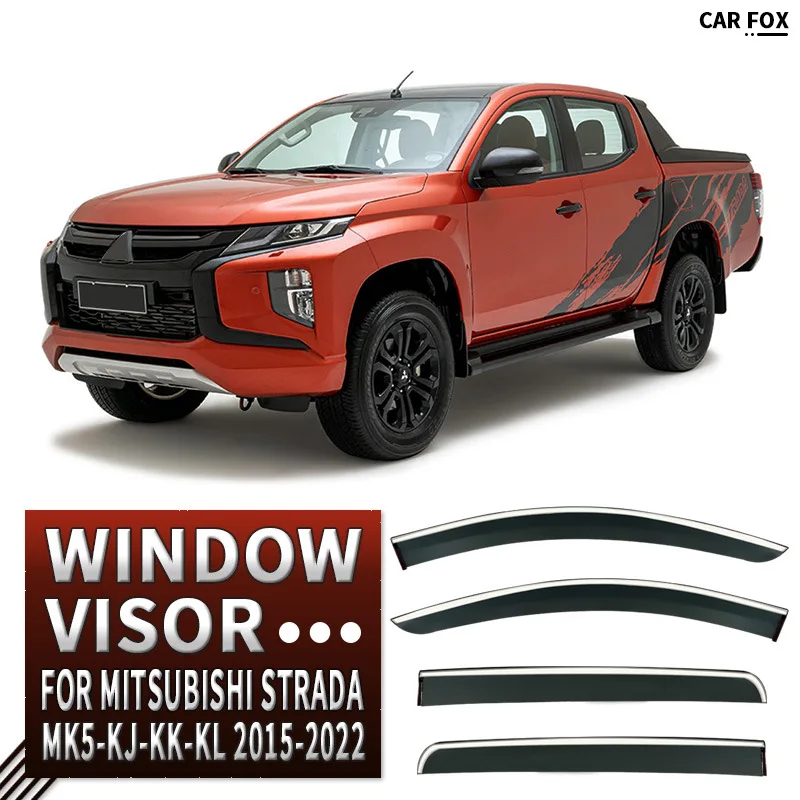 

For Mitsubishi Strada 2015-2022 Car Window Visor Awning Shelters Windshield Side Window Rain Sun Shade Accessories Car Styling