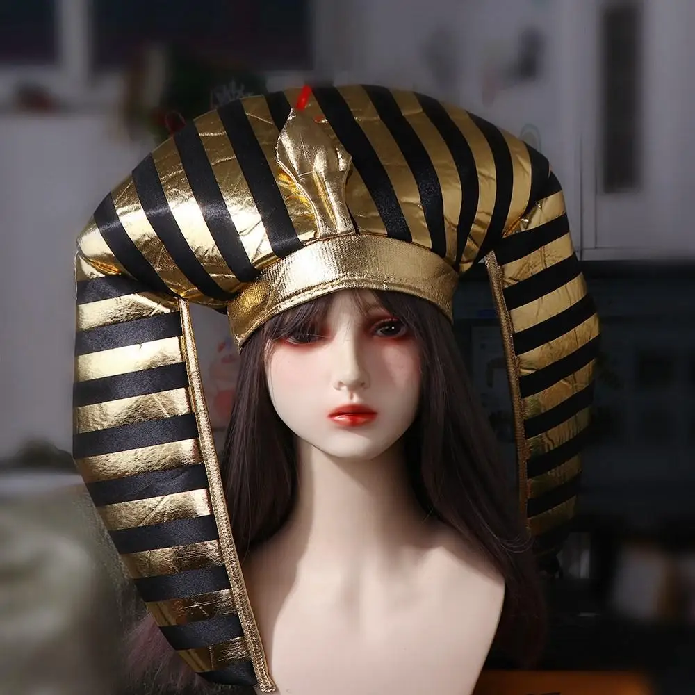 Snake Head Halloween Pharaoh Hat Headpiece Masquerade Party Egyptian King Hat Cosplay Costume Props Halloween Party Decorations