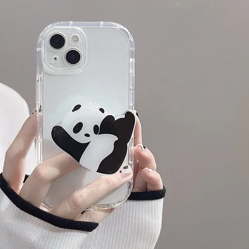 

Cute 3D Funny Panda Phone Stand Cartoon Funny Panda Support for IPhone Samsung Xiaomi Folding Finger Stand Desktop Tool Bracket