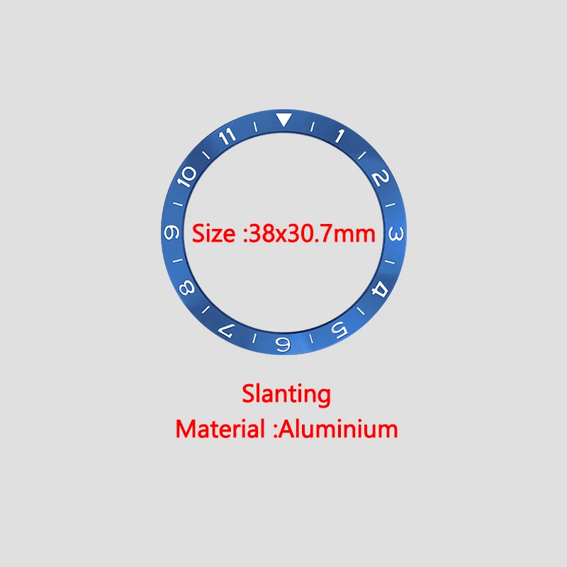 38mmx30.7mm GMT Aluminium Watch bezel insert Fit For Sub Seiko SKX007 SRPD Watch Cases SKX009 Watch Case 12 Hour Scale Bezel Rin