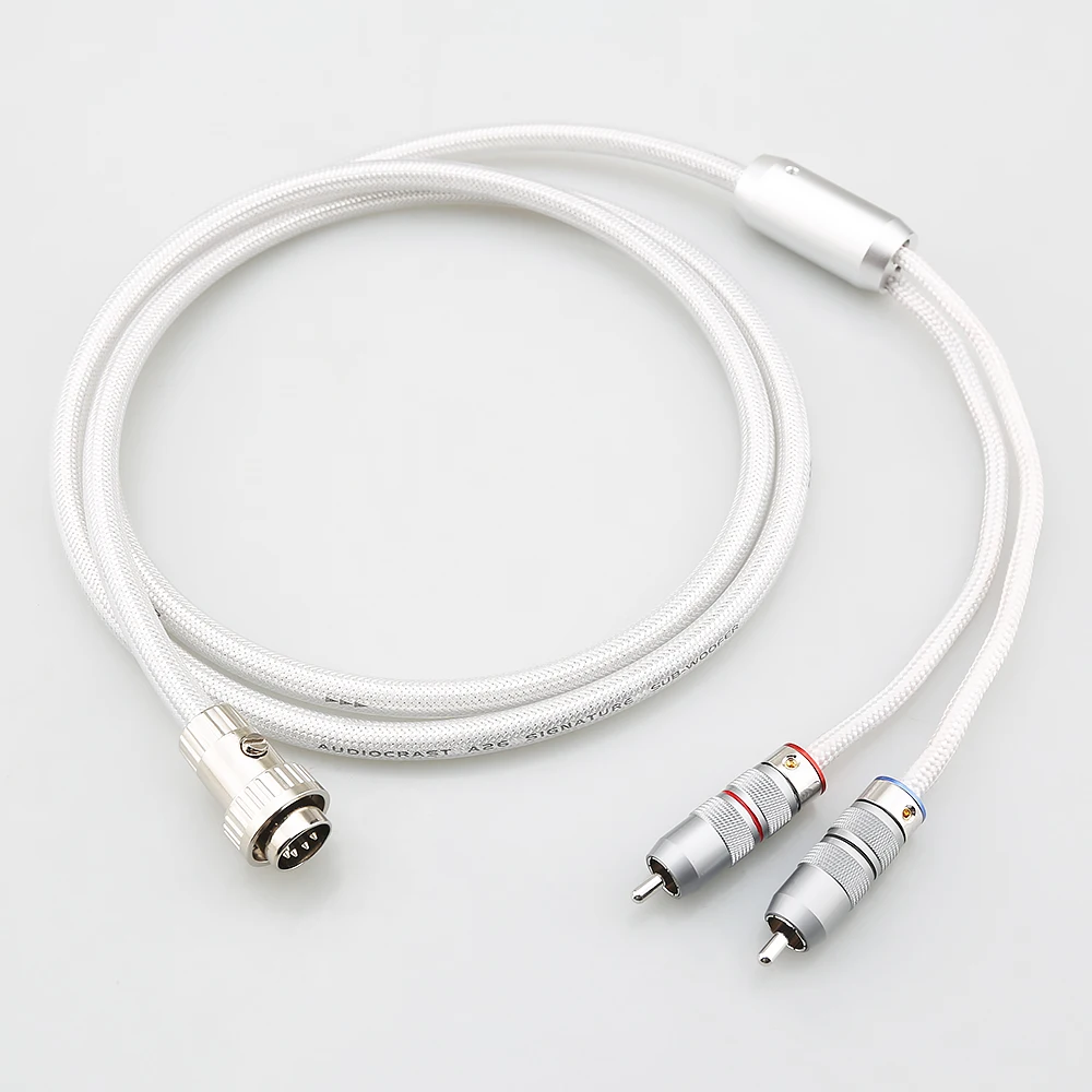 4-Pin 5 Pin Din Twist Locking Connector to Stereo 2 X RCA Plugs Naim HiFi Audio Cable Phono OFC Silver Plated Cable