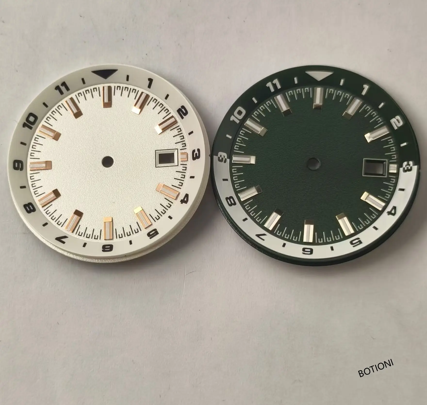 BOTIONI 36.5 مللي متر ساعة بقرص أسود أبيض أخضر أزرق قرص معقم قرص مضيء مناسب لحركة NH35 NH36 ، إكسسوارات وجه الساعة