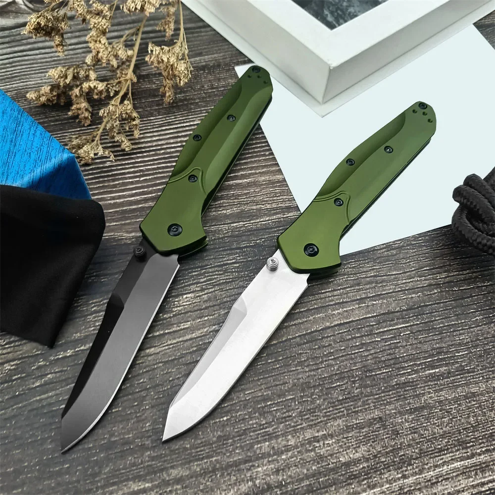 Green BM 940 Osborne Folding Knife D2 Clip Point Blade Aluminum Handle EDC Outdoor Hiking Protable Rescue Pocket Knife