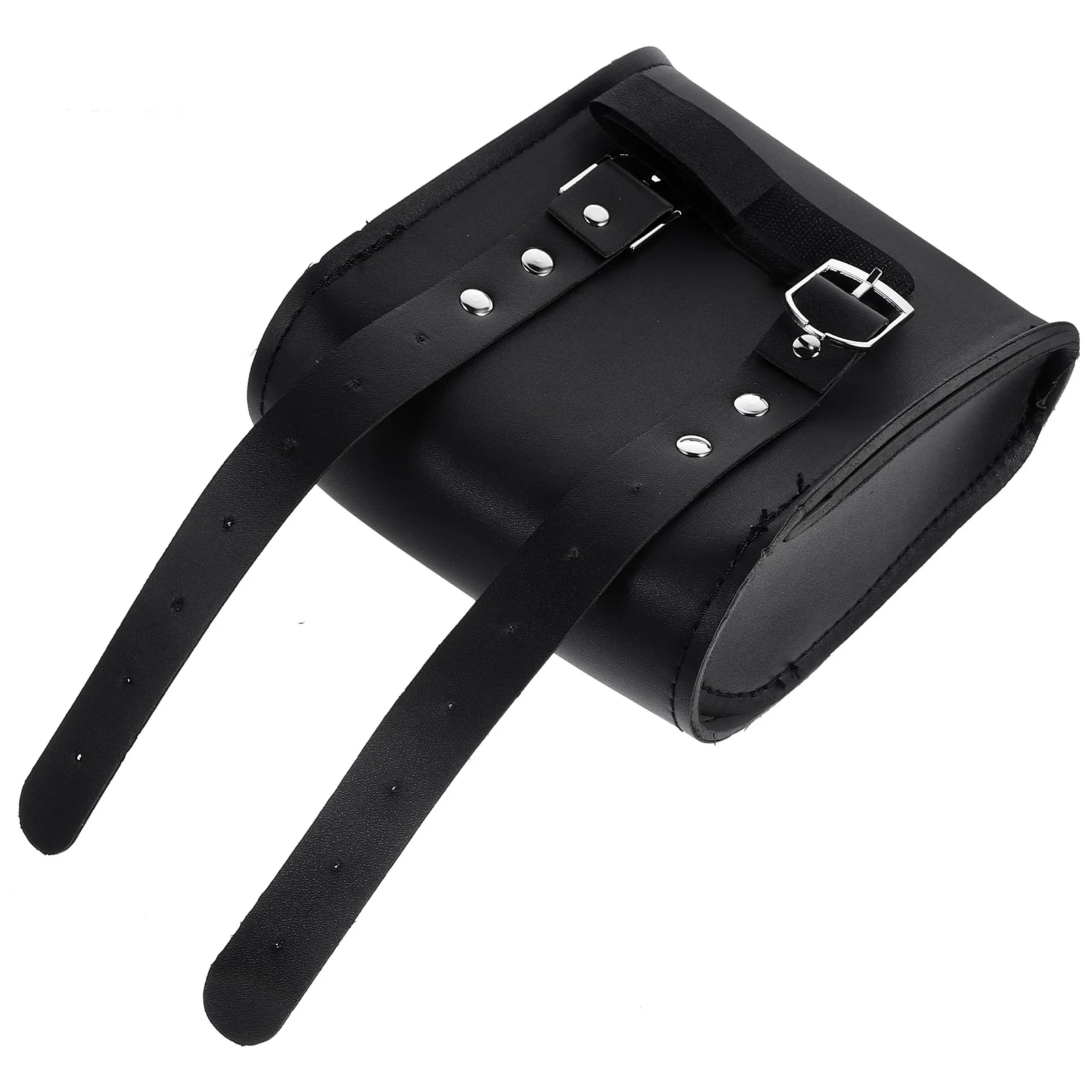 

Black Synthetic Handlebar Bag Waterproof Wear-Resistant Cycling Pannier Saddlebag for Small Items Front Tube Placement