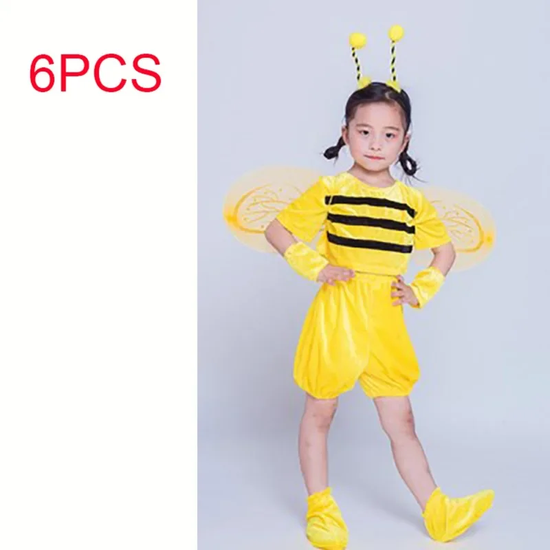 Bee Costumes for Children Halloween Honey Bee Costume Kids Little Bee Costume, Headband Dress Wings Leg Warmers