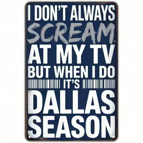 Dallas Cowboys Metal Tin Sign, Vintage Rustic Wall Decor for Home Bar Man Cave, Outdoor Indoor Football Fan Gift