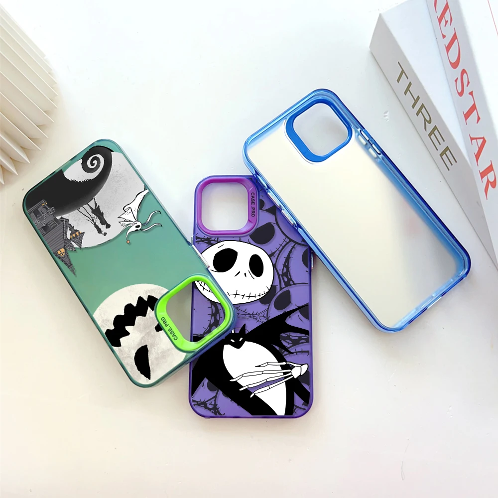 The Nightmare before Christmas Phone Case for IPhone 13 12 11 15 14 Pro Max Plus Creative Silver Plated Inside Hard TPU Cover