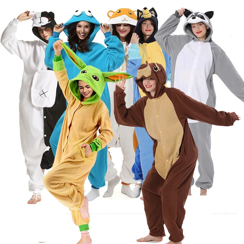 Women Pajamas Onesie Anime Kigurumi For Adults Halloween Cosplay Costume Men Full Body Pijamas Whole Clothes One-Piece Sleepwear