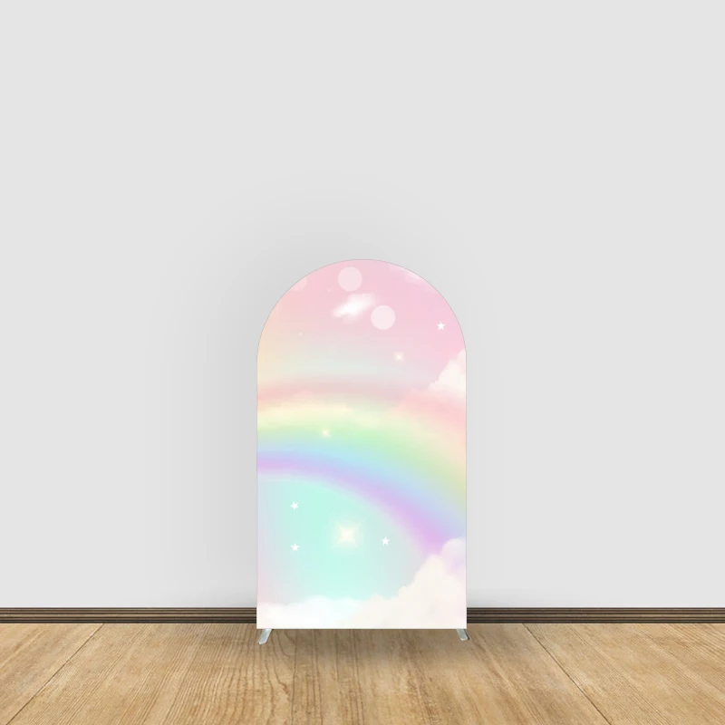 Rainbow Themed Arch Backdrop, Rainbow Party Decorations, Birthday, Wedding, Baby Shower Decorations,Customizable Screen