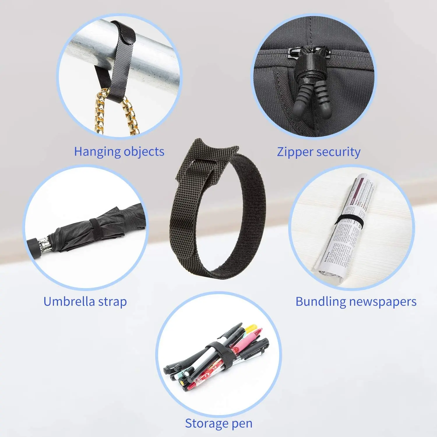 100-10PCS Nylon Kabelbinder 15CM Organizer Draht Wickler Haken Schleife Strap auf Ladekabel Kopfhörer Maus kabel Büro Management – Detail 5