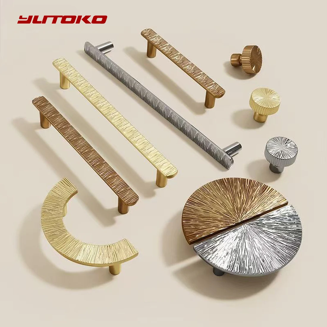 YUTOKO Modern Novelty Irregular Circle Knob French-style Creative Cabinet Knob and Pulls Half Moon Knobs Handmade Kitchen Handle