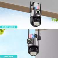 Wifi IP Camera 8MP 4K Outdoor 4X Zoom Dual Lens Dual Screens PTZ Camera Ai Auto Tracking CCTV Surveillance Video Camera