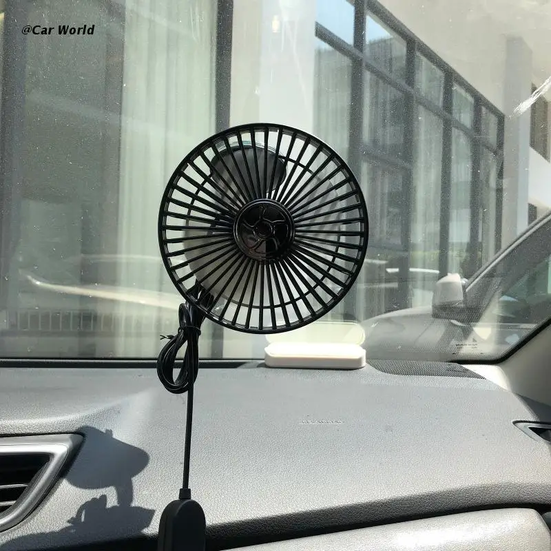 360° Rotating Suction Cup Single Head Car Fan Dashboard USB Fan Desk Fan Auto Cooling Cooler Fan for SUV RV