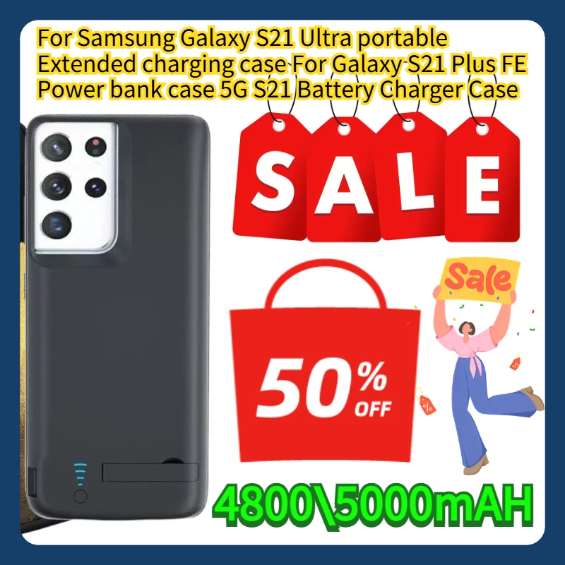 

For Samsung Galaxy S21 Ultra portable Extended charging case For Galaxy S21 Plus FE Power bank case 5G S21 Battery Charger Case