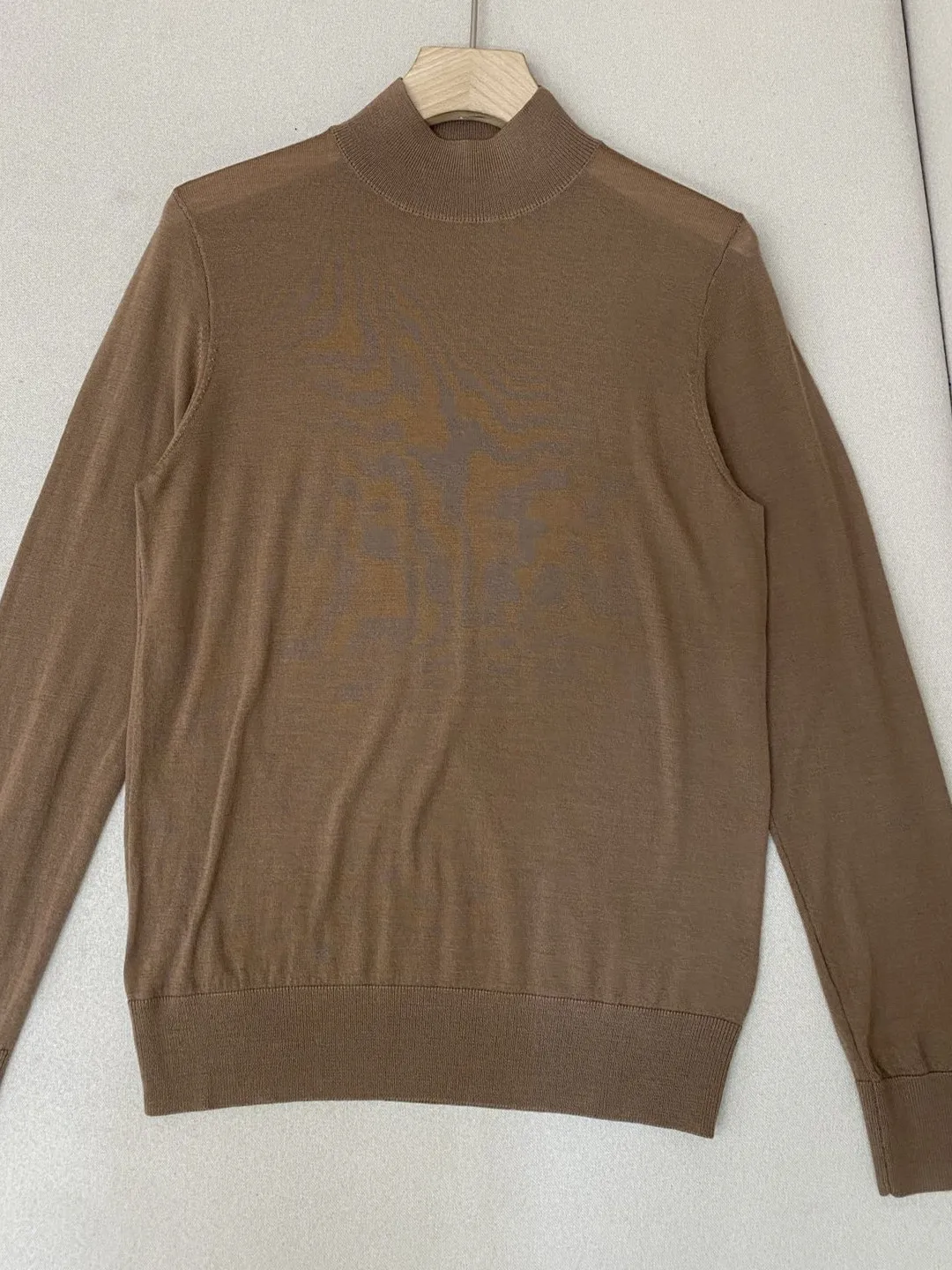 

Повседневный шерстяной свитер для мужчин с высоким воротником, приятный для кожи, универсальный базовый слой, осенне-зимний вязаный топ для отдыха для молодежи