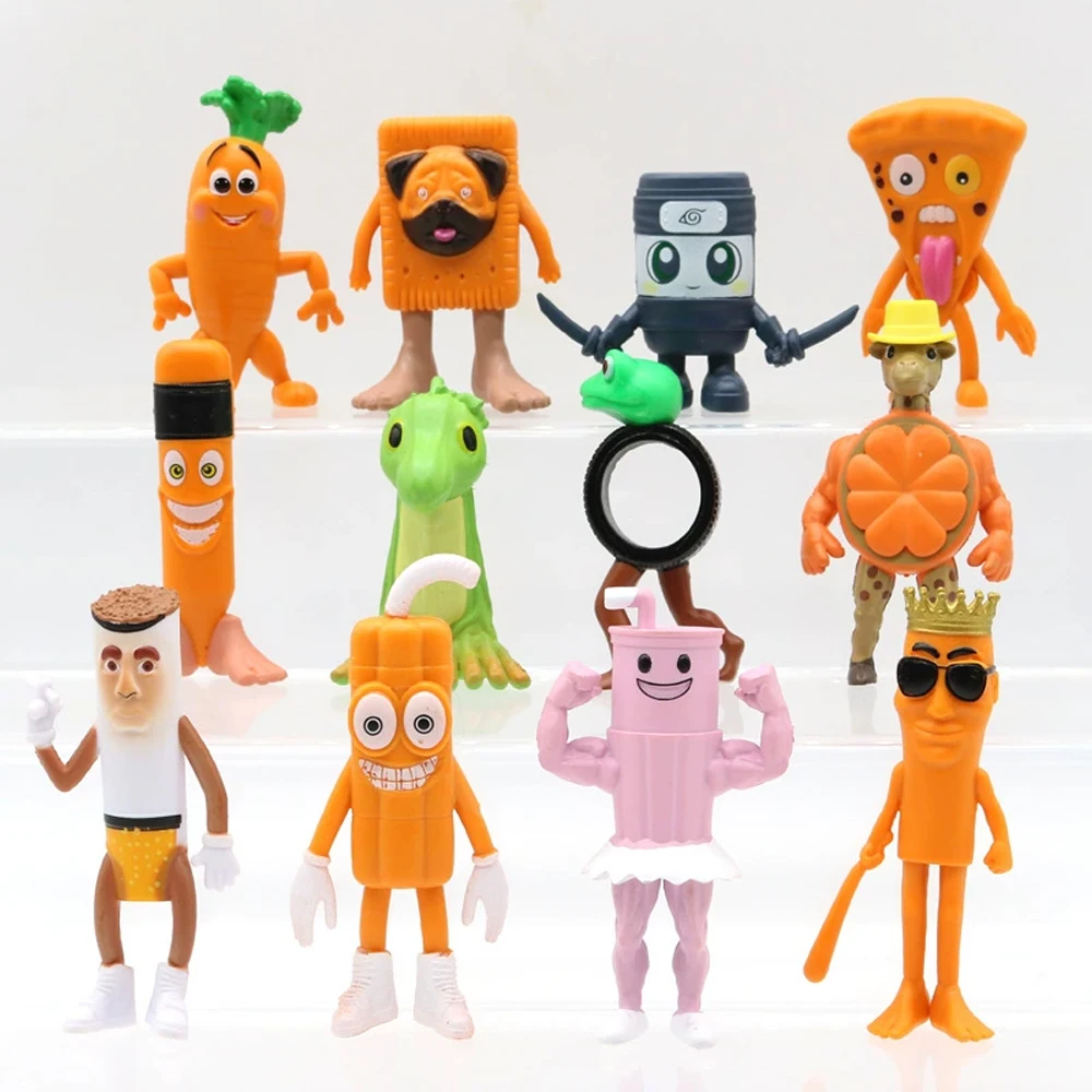 

12pcs/Set Italian Brainrot Tung Tung Tung Sahur Boneca Ambalam Assasino Cappuccino Figure Model Toy Halloween Ornament Gift