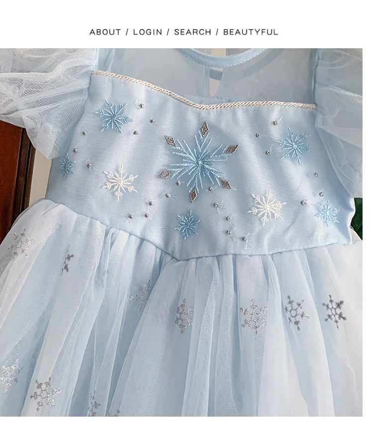 2024 Children\'s Halloween Elsa Princess Cosplay Party Dress Summer Girl Birthday Clothes Dress Kids Clothing 1-8Y age