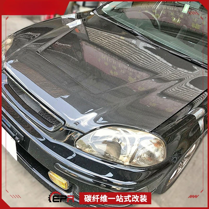 

For Honda Civic EK9 - Carbon Fiber VENTE Style Front Engine Hood