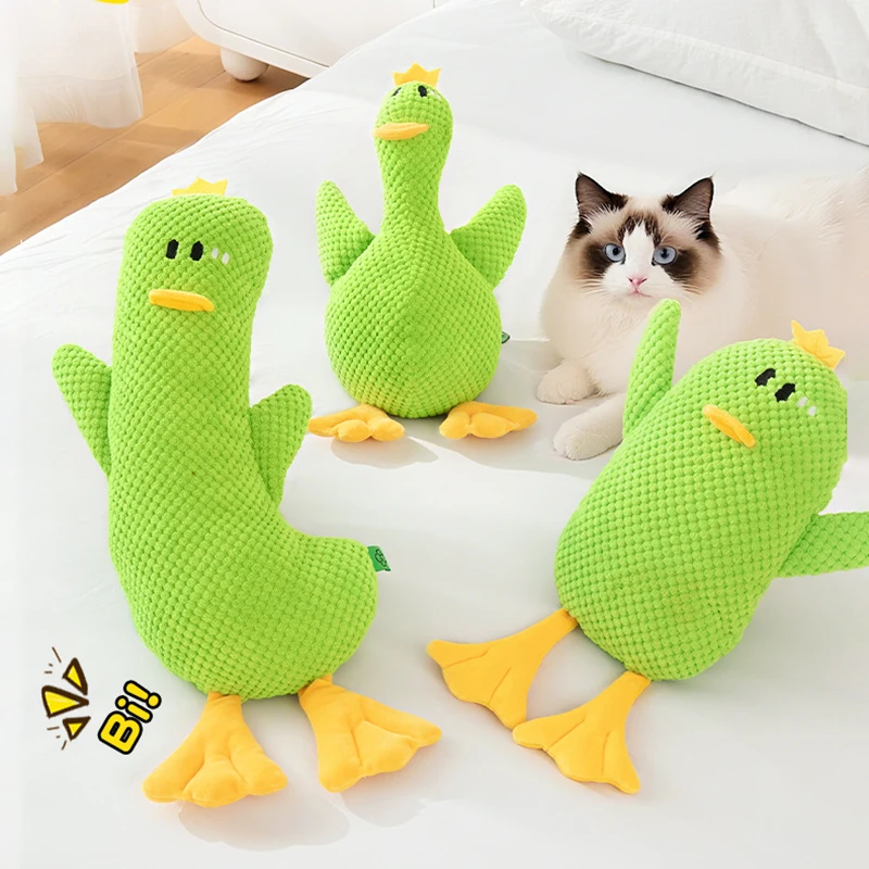 

Creative Cartoon Duck Plush Cat Toy Calming Squeaky Interactive Training Resting Pet Pillow for Puppy Dogs Accessories Home