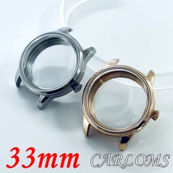 Top 33mm Ladies NH35 NH36 NH38 NH39 NH70 NH72 Watch Case Silver Rose Gold Solid Stainless Steel Arched Glass