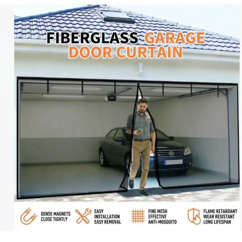Magnetic Garage Door Screen Mosquito Net Customized Size Invisible Mesh Summer Insect Proof Net Automatic Closing Door Curtain