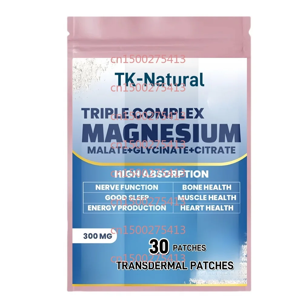 

30 пластырей, магниевый комплекс, трансмические пластыри, глицинат магния, малат и цитрат — поддержка стресса, мышц и сердце