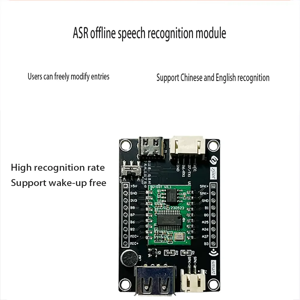 AI offline intelligent speech recognition control module can modify wake-up words, compatible with Arduino, far exceeding LD3320