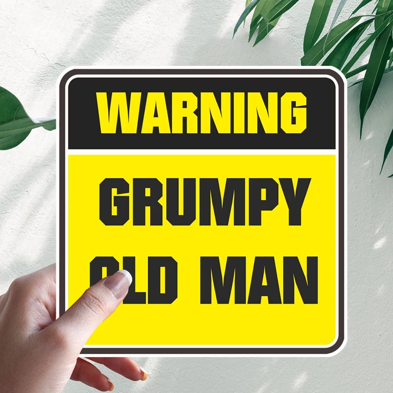 

Grumpy Old Man Warning Sign Car Stickers Motorcycle Vinyl Decal Waterproof Windshield Auto Accessories #S90400