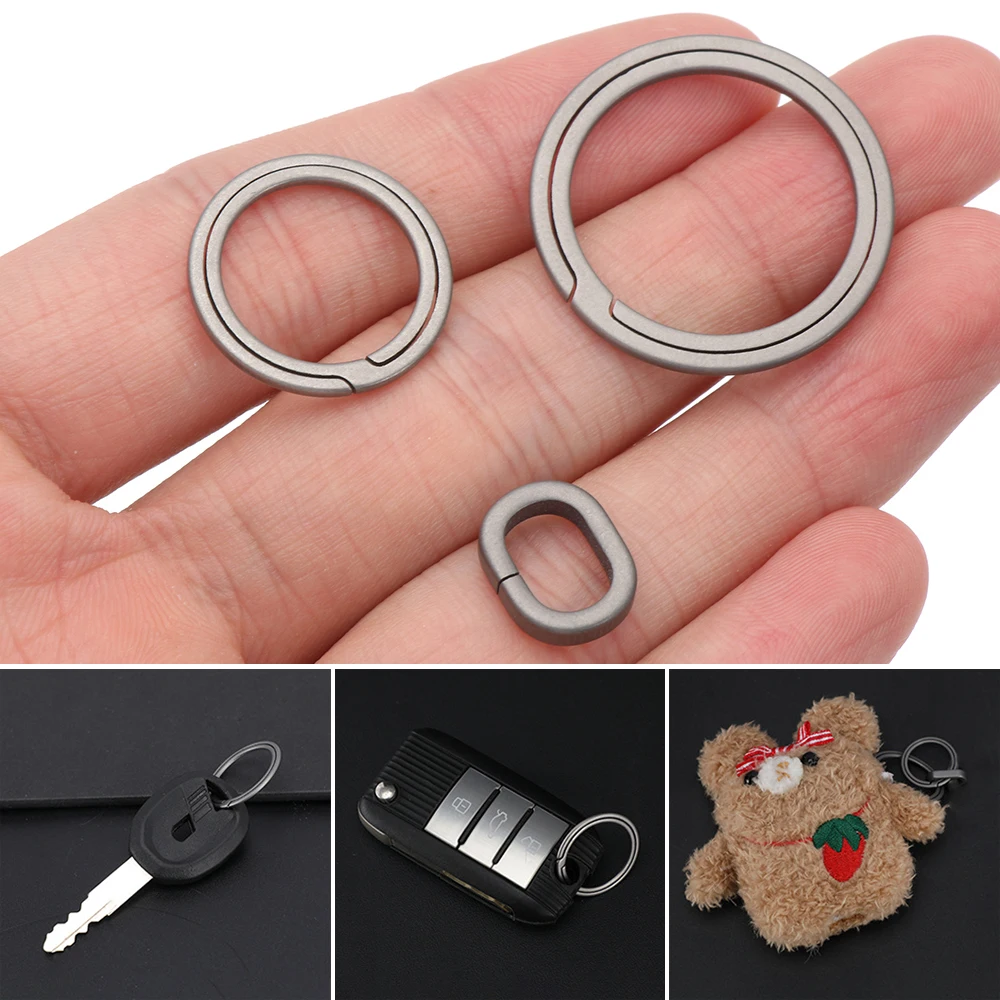 1Pc 10mm/20mm/28mm Titanium Keyring Keychains Buckle Pendant Super Light Durable Car Keychain Outdoor Tool Creative Man Gift