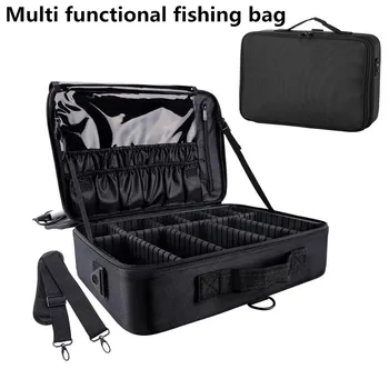 Bolsa grande para equipo de pesca, rollo de pesca, impermeable, Oxford, almacenamiento multifuncional, multicapa, para pesca al aire libre