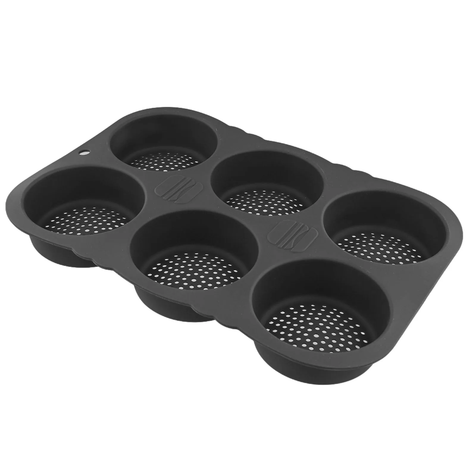 Silicone Burger Bun Baking Pan 6 Cavity Nonstick Tray for Consistent Baking Results and Easy Cleanup After Use